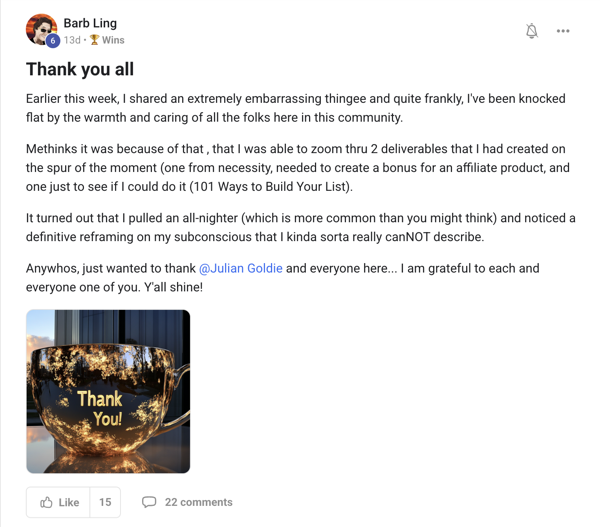 Screenshot of a real review from Barb Ling, an AI Profit Boardroom member